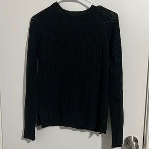 Zara Black Button Back Knit Pullover